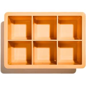 Muitomas, Stampi per Ghiaccio XL in Silicone, per 6 Cubetti da Cocktail, Sottile e Facile da Pulire con Coperchio Removibile e Resistente, Colore Peach Fuzz
