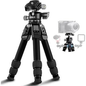 SIRUI AM-203S+G0 Mini Treppiede Fotocamera, Treppiede da Tavolo in Alluminio con Testa a Sfera a Basso Profilo a 360°, 10cm-42cm Design Compatto, Ultraleggero 0.86kg, Carico Massimo 15kg