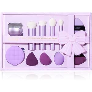 Jessup Pennelli Make Up Pennello viso Spugna trucco Piumino cipria Detergente pennelli trucco 11 pezzi Fondotinta polvere Contour Bronzer Fard Illuminante Pennello Viola T885