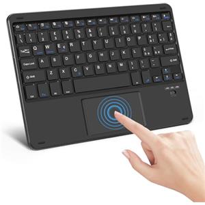 SOPPY Tastiera Bluetooth Portatile con Touchpad, Mini Tastiera Ricaricabile per iPad 9.7/iPad 10.2/iPad Air/Pro/Samsung Tab/Lenovo Tab/iOS/Android/Windows, Layout Italiano (Nero)