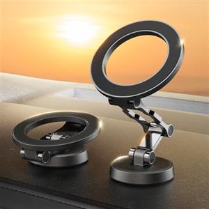 AONOKA Porta Cellulare Auto Magnetico per MagSafe,Supporto Telefono Auto Magnetico Pieghevole,Rotazione a 360°,Tutto Metallo Supporto Smartphone Auto Cruscotto Parabrezza per iPhone e Custodia MagSafe