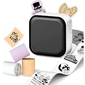 Phomemo M02X Mini Printer - Mini stampante termica portatile con 3 rotoli di carta, compatibile con smartphone e tablet, per diari, appunti di studio, liste di cose da fare, stampa di adesivi - Bianco