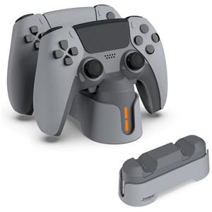 AriKroii Caricatore Joystick per PS5,Stazione di Ricarica per Controller PS5,Accessori per Playstation 5 con Indicatore LED, Base di Ricarica per Controller PS5 con Cavo USB-C,Porta Joystick ps5