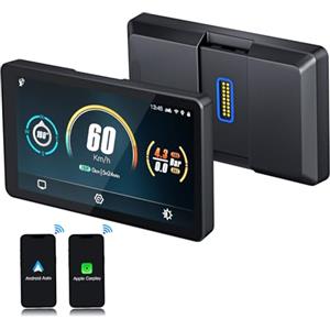 CARabc Display touchscreen premium CARabc DB601 da 6'' per moto BMW, CarPlay wireless e Android Auto, impermeabile IP68, GPS integrato, Wi-Fi 5G, supporto Siri e Google Assistant