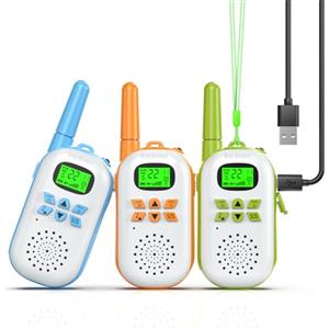 Inspireyes Walkie-Talkie Bambini Ricaricabili, 48 Ore di Orario di Lavoro, 3 Chilometri di Lungo Raggio, Regali di Compleanno per Ragazzi Ragazze, Giocattoli da Esterno per Bambini di 3-12 Anni