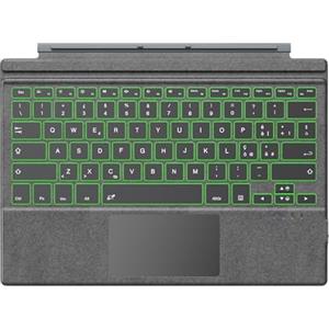 TiMOVO Tastiera Italiana per Microsoft Surface PRO 7 Plus/PRO 7/PRO 6/PRO 5/PRO 4/PRO 3, QWERTY Tastiera Bluetooth con Retroilluminazione a 7 Colori, Luminosità Regolabile, Grigio