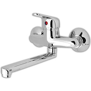 EM Miscelatore Rubinetto a Muro Monocomando Acqua Calda Fredda Cromo Lucido Lavandino Cucina Lavatoio