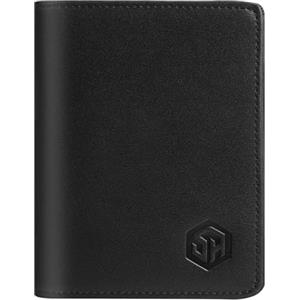 URAQT Porta Tessere, Custodia Carta di Credito per Uomo Donna, Portatessere Porta Patente con 4 Scomparti, Porta Carta D'identità Portafoglio RFID per Viaggi Business(Nero)