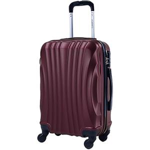 R.Leone Ryanair 55x40x20cm Valigia Trolley Bagaglio a mano Rigido Ultraleggero in ABS 4 Ruote smontabile Rimovibili Autonome 20373N (Valigia 55X40X20cm, Bordò)