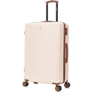 CELIMS - Valigia da viaggio rigida con 4 ruote, leggera, dimensione stiva 23 kg, 75 cm, serratura integrata | ABS | Valigia grande con 4 ruote 75 cm | Crema