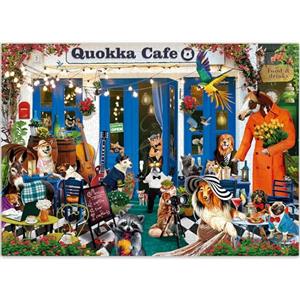 QUOKKA Puzzle 1000 Pezzi per Adulti e Bambini Più Grandi - Puzzle Animali al Caffè Divertenti per Uomo e Donna - Attività con Animali per Bambini dai 8 ai 12 anni - Giocattolo Colorato per la Famiglia