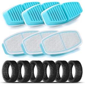BEMOONY Filter BEMOONY Fontanella per Gatti Filtro, 6 Filtri a Carbone + 6 Spugne, Multi-Filtrazione, per 3.2L Fontana Per Gatti(H7), Filtrazione dei Peli Galleggianti, Addolcimento Dell'Acqua