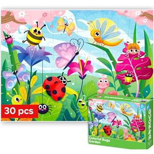 QUOKKA Puzzle per Bambini da 3 a 5 anni - Puzzle 30 Pezzi Bambini Piccoli da 2 a 4 anni - Puzzle Educativi Insetti per Bambini da 4 a 6 anni - Giocattoli Educativi Regalo per Ragazzi e Ragazze