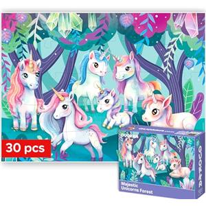 QUOKKA Puzzle per Bambini da 3 a 5 anni - Puzzle 30 Pezzi Bambini Piccoli da 2 a 4 anni - Puzzle Educativi Unicorno per Bambini da 4 a 6 anni - Giocattoli Educativi Regalo per Ragazzi e Ragazze