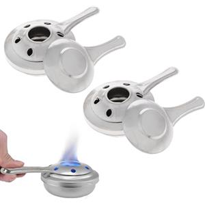 AONAYO 2 pezzi bruciatori per fonduta, pasta combustibile per alcol fonduta, mini attrezzatura pasta combustibile, pasta combustibile in acciaio inossidabile per contenitori scaldavivande, adatto per