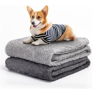 Nobleza 2 Pezzi Coperta per Cane Gatto Lavabile Soffice Durevole, Morbida Coperta in Pile per Cani e Gatti, per Cani, Gatti, Conigli E Altri Animali Domestici, Grigio Scuro e Grigio Chiaro, 100*80 cm
