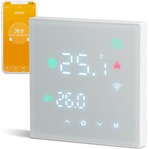BEOK CONTROLS Termostato wifi caldaia a gas,Termostato programmabile settimanale intelligente，termostato controllo con Tuya samrt compatibile con Google Assistant e Alxe,Termostato ambiente digitale TGW60W-WPB
