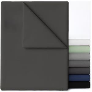 Dreamzie Lenzuolo Matrimoniale Sopra Grigio scuro 230x270 - Microfibra Spazzolata Morbida per letto 140x200/150x200 - Certificato Oeko-Tex