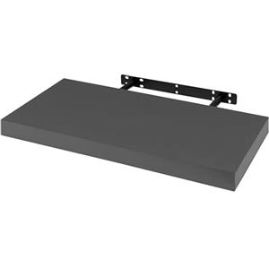 WOLTU Mensola da Muro Rettangolare Scaffale Libreria a Parete Decorazione per Cameretta Ufficio Porta CD/Dvd in Legno Grigio Scuro 50cm RG9368dgr