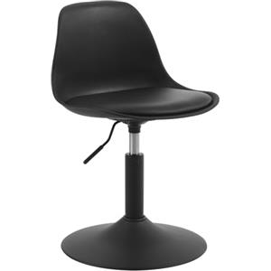 WOLTU Sgabello con Schienale Moderno Sedia da Cucina Girevole a 360° Altezza Regolabile Senza Braccioli in PU Altezza della Sedia 39,5cm-50,5cm Nero BH304sz-1