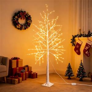 CCLIFE Albero Luminoso da Interno 180cm, 400 LED Albero con Luci, Lampada LED con Funzione Memoria, albero di Betulla Illuminazione, Bianco Caldo, IP44