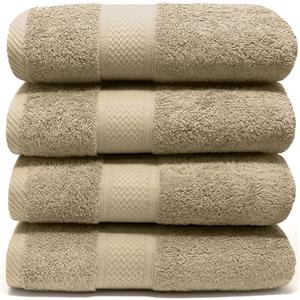 LEBENGOOD Set 4 Asciugamani da Bagno e Viso 4 Pezzi Morbidi Assorbenti Resistenti 50x90 cm 100% Cotone Spugna Americana Premium di Lusso Certificato OEKO-TEX®
