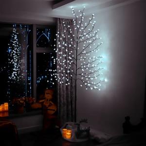 CCLIFE albero luminoso da interno 220cm, albero LED con funzione memoria, albero di ciliegio illuminazione, Bianco freddo, IP44, 240 LED albero con luci