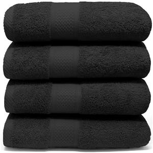 LEBENGOOD Set 4 Asciugamani da Bagno e Viso 4 Pezzi Morbidi Assorbenti Resistenti 50x90 cm 100% Cotone Spugna Americana Premium di Lusso Certificato OEKO-TEX®