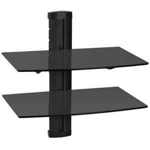 TecTake Supporto con fissaggio a parete per lettori DVD e ricevitori - modelli differenti - (2 mensole Nero | 401102)