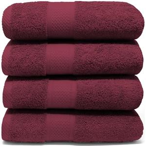LEBENGOOD Set 4 Asciugamani da Bagno e Viso 4 Pezzi Morbidi Assorbenti Resistenti 50x90 cm 100% Cotone Spugna Americana Premium di Lusso Certificato OEKO-TEX®