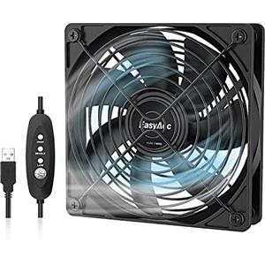EasyAcc Ventilatori USB 120mm con Gancio Ventole per case 1700RPM Stabile Ventilatori Computer 5V Ventole di Raffreddata 3 Velocità per PC/Smartphone/Tablet/PS4/TV/Router/Proiettore