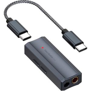 Fosi Audio DS2 DAC Amplificatore Cuffie, USB C Hi-Res 32bit/384kHz DSD256, Uscite Doppie 4,4 + 3,5 MM, Portatile Amplificatore per Cuffie 16-300Ω, Doppio Chip CS43131, per Phone/PC/Lettori Musicali