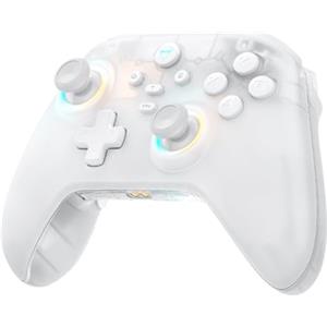 Machenike G3V2 Controller per PC/Switch/iOS/Android - Joystick ad effetto Hall, Illuminazione RGB, Pulsanti rimappabili, Batteria da 1000mAh - Latenza ultra-bassa & Polling di 1000Hz Respuesta, Bianco