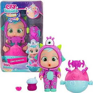 Cry Babies Magic Tears Jumpy Monsters Stars Fuzz - Bambola Collezionabile con Pigiama Mostriciattolo per Bambini 3 Anni