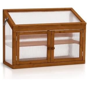 Frankystar Kinto - Mini Serra da Balcone Giardino 90x70x37 cm Porta Piante per Interno ed Esterno in Legno di Abete e Policarbonato