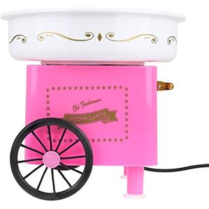 HUOLE Macchina per Zucchero Filato Elettrico Professionale Preparazione Cotton Candy Maker Cotton Candy Machine Sweet Party per Bambino in Casa,Design Carretto Vintage per Feste Party Bambini (Rosso)