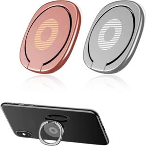 KWKPR 2 Pezzi Anello per Cellulare Dito 3mm Ultra Sottile, Anello Cellulare con Anello in Metallo, Anello Supporto Ring Cellulare, Ring Stand Holder per tutti i Smartphone (A)