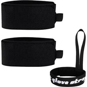 Mikiuly Cinghie di fissaggio per sci, cinghie regolabili da sci in EVA, fascette da sci con nastro di fissaggio per sci, con guinzaglio per guanti da sci, cinghie da polso per guanti da sci, per trasportare