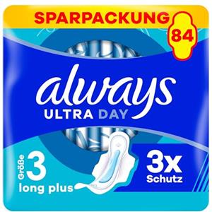 Always Ultra assorbenti da donna Day & Night (taglia 3), con ali (84 assorbenti da donna con ale), confezione grande, sottile e super assorbente, neutralizza gli odori e protegge le fuoriuscite
