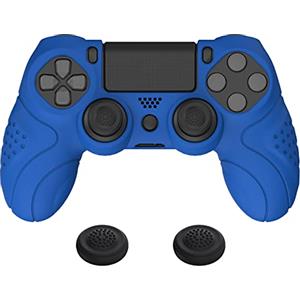 PlayVital Cover Joystick per ps4 Controller Custodia Skin Protettiva Silicone Antiscivolo per ps4 Slim Pro Joypad con Gommini Copri Levette Analogiche,Guardian Edizione,Azzurro