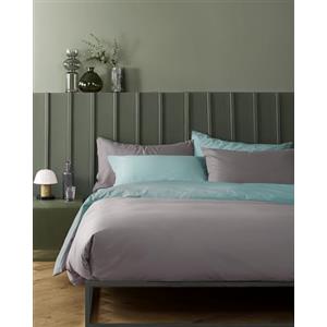 Bassetti Parure Copripiumone Matrimoniale, Pop Color Double, 100% cotone, Fumo, 250 x 200