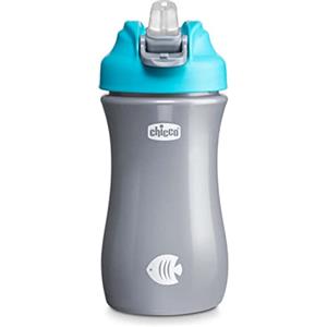 Chicco Pop-up Cup, Bicchiere Antigoccia per Bambini, Pratica Apertura, Beccuccio in Silicone, Chiusura Ermetica, Facile da Trasportare, Bicchiere per Bambini 2 Anni, Capacità 350 ml, Azzurro
