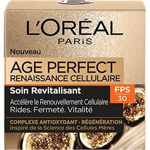 L'Oreal Paris L'Oréal Paris - Crema Giorno FPS 30 Age Perfect Rinascimento Cellulare - Cura Rivitalizzante Rides, Rigidità & Vitalità - Al Complesso Antiossidante Protettivo - Tutti i Tipi di Pelle - 50 ml