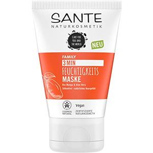 SANTE Naturkosmetik Maschera idratante 3 minuti al mango e all'aloe vera, cura intensiva, ripara e nutre i capelli danneggiati, dona idratazione, migliore pettinabilità, vegano, 100 ml