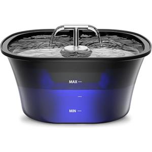 BalimoPet Fontanella per Gatti, Fontana per Gatti 2,5L, Fontanella per Cani Ultra Silenziosa con LED Integrato e Filtro a Carbone Attivo, Facile da Pulire, Design a Doppio Flusso