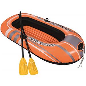 Bestway Set Canotto Canotto Kondor 2000 Con Remi E Pompa, Misura Gonfio Cm. 188X98, 1 Adulto E 1 Bambino, Max 120 Kg