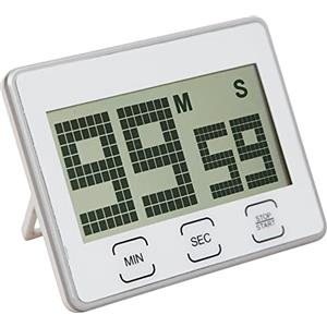 MPM Quality MPM - Cronometro digitale da cucina in plastica, conto alla rovescia, con display e magneti ben leggibili, colore bianco, adatto a qualsiasi stanza, compatto e preciso