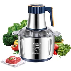 Oamger Tritacarne, tritacarne elettrico 500 W, tritacarne elettrico 5 l, con ciotola in acciaio inox, 5 livelli di velocità, macchina Muser 6 lame rimovibili, per carne, verdure, cipolle