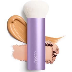 Jessup Pennello professionale fondotinta liquido crema e polvere, pennello grande e denso per il trucco viso per un finish naturale impeccabile, viola lusso AS004