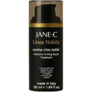 JANEC JANE-C Crema Viso Notte Nobilis, K-beauty,Trattamento Intensivo Rassodante,Rigenerante,Antirughe con Centella Asiatica,Fosfolipidi,Coenzima Q10,Retinolo, 50ml,Made in Italy
